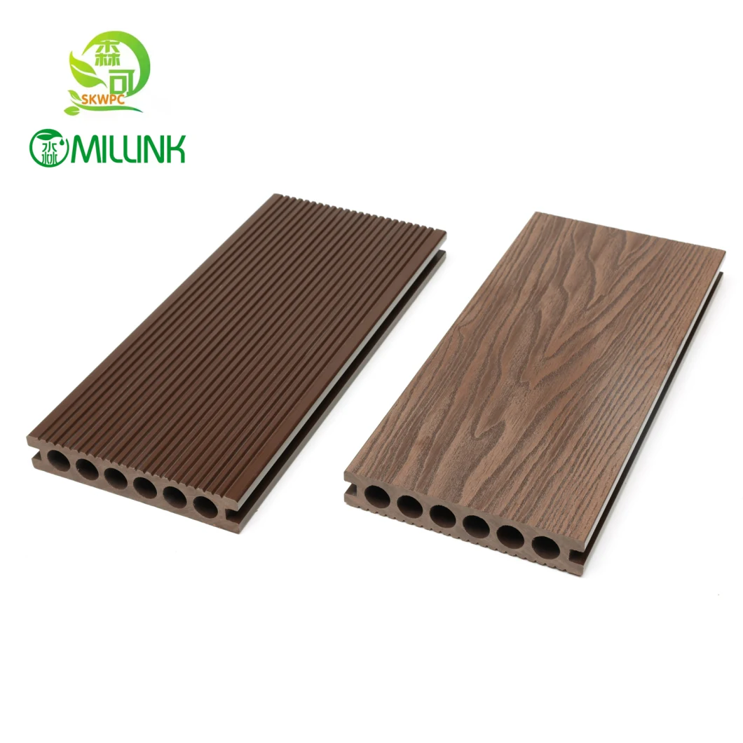 PE WPC Decking WPC Outdoor Flooring with SGS CE Composite Wood Decking Flooring 3D Embossed Wood Plastic Composite Viyl Decking