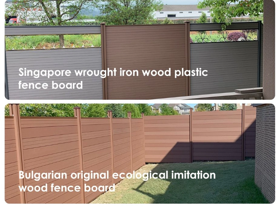 Wood Grain Plastic Fluted Outdoor WPC Outdoor Wall Panel Fence
