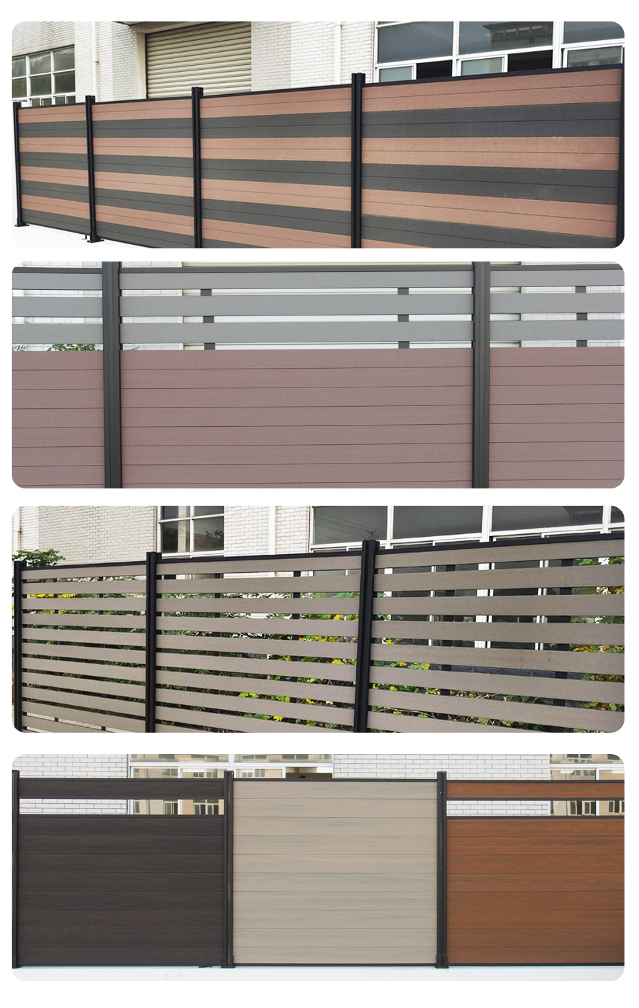 China Wholesale Waterproof Wood Composite Plastic Fence Panel for Courtyard Garden Fencing