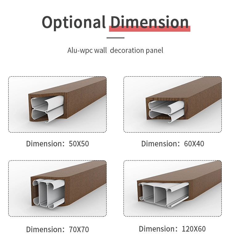 Mexytech Hot Sale WPC/Wood and Plastic Composite Timber Tubes for Modern Partition Wall Decoration