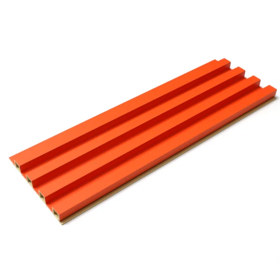 Fluted Wood Plastic WPC Great Wall Board Outdoor Wainscoting Wooden Grain PVC WPC Designs for Decoration Wall Panels