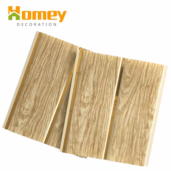 Fireproof Waterproof Wood PVC Ceiling Panels Decorative Flute Wood Plastic Composite Wall Panel WPC Cladding