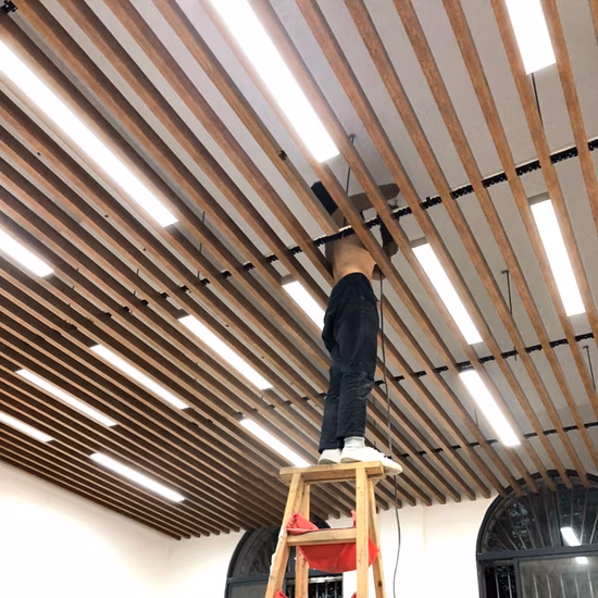 WPC Board Ceiling Design Baffle Ceiling Stretch PVC Film Ceiling