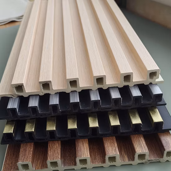 Interior Plastic Wooden Composite Covering Board Wainscoting Vinyl Timber Decorativo 3D Fluted Cladding PVC WPC Wall Panel